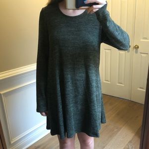 Dark Olive Long Sleeve Mini Dress